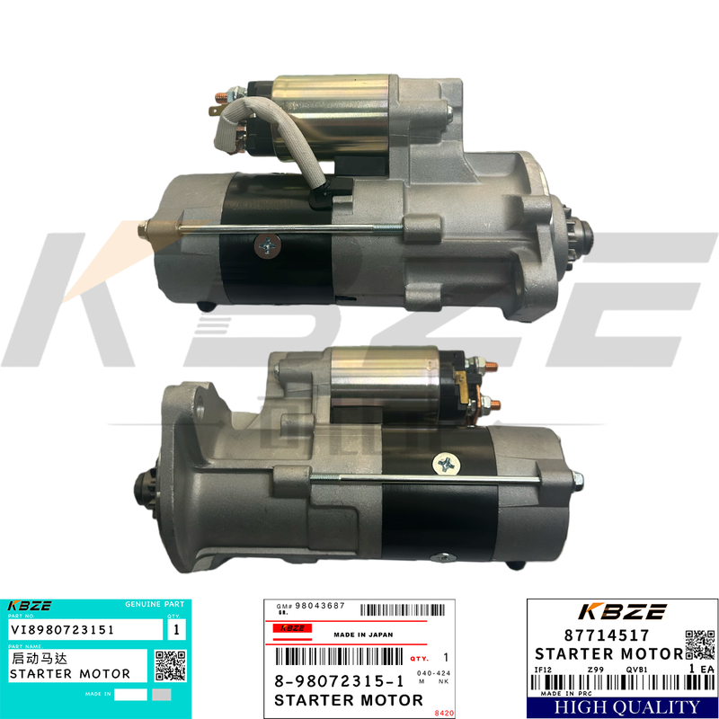 KBZE 8-98072315-1 ISUZU 4LE2 ENGINE 24V 11T 3.5KW STARTER MOTOR ASSY FOR SK70 SK75 SK80 ZX70 ZX80 ZX85 CX75 CX80