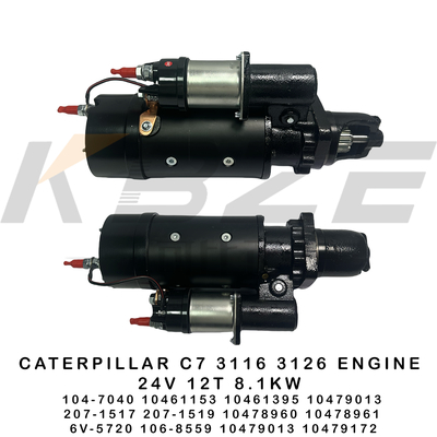 6V-5720 106-8559 CAT C7 3116 3126 MOTEUR 24V 12T 8.1KW MOTEUR de démarrage 104-7040 10461153 10461395 207-1517 207-1519 POUR E320